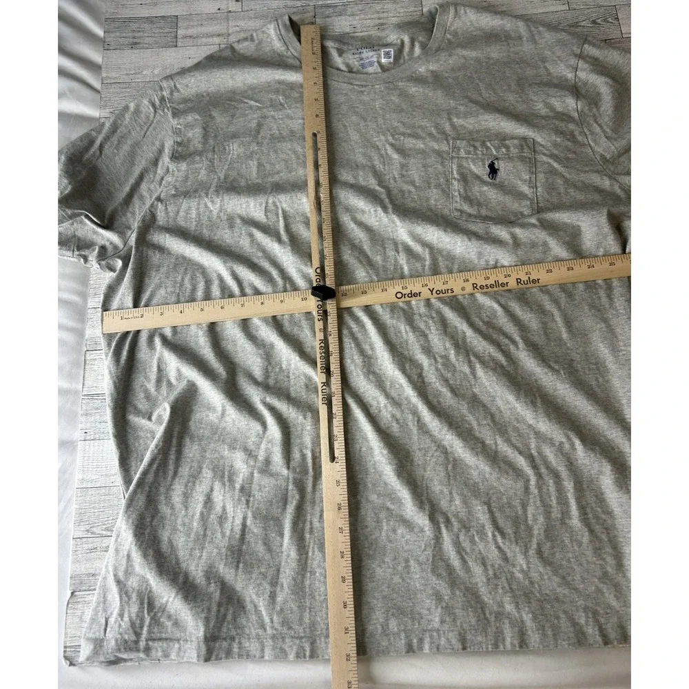 Polo Ralph Lauren Shirt Mens XXL Oatmeal Beige Heather Pocket Crew Neck T-shirt